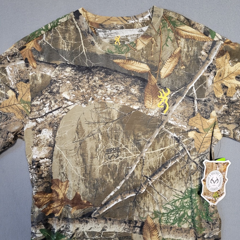 Browning Realtree Edge Camo T-Shirt Mens Medium Wasatch Hunting Silvadur Odor